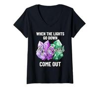 Femme Mes Cristaux sortent des adorables minéraux de la Terre et des Pierres précieuses T-Shirt avec Col en V