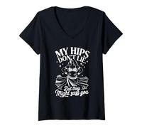 Femme Mes Hanches ne mentent Pas, mais Elles Pourraient Te Baiser T-Shirt avec Col en V