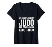 Femme Mes Passe-Temps incluent Le Judo drôle de Judoka T-Shirt avec Col en V