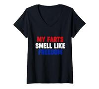 Femme Mes Pets sentent la liberté T-Shirt avec Col en V