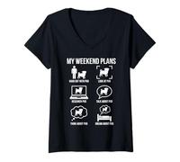 Femme Mes Plans de W nd Humour Carlin Amoureux T-Shirt avec Col en V