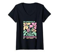Femme Mes Plantes de Jardin sont ma thérapie de résilience T-Shirt avec Col en V