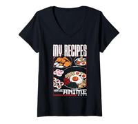 Femme Mes recettes ont une citation Anime Arcs Meme T-Shirt avec Col en V