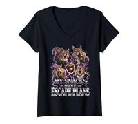 Femme Mes Snacks Ont Un Plan D'évasion Écureuil Rigolo Voleur T-Shirt avec Col en V