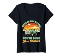 Femme Mescalero Sands South Dune New Mexico Souvenir de voyage rétro T-Shirt avec Col en V