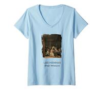 Femme Mesdames en Attente par Diego Velazquez T-Shirt avec Col en V