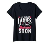 Femme Mesdames, Je Vais bientôt me marier Party Bachelor T-Shirt avec Col en V