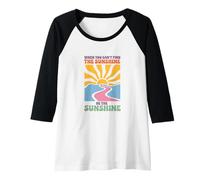 Femme Message d'autonomisation optimiste rétro et vibrant, Be the Sunshine Manche Raglan