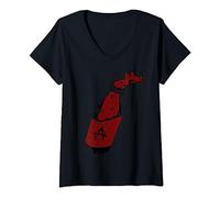 Femme Message In A Bottle - Cocktail Molotov, Anarchiste, Punk T-Shirt avec Col en V