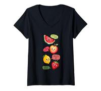 Femme Message Mum You're One In A Melon Fruit T-Shirt avec Col en V