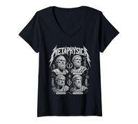 Femme Metaphysica Socrate Platon Aristote Philosophe Métaphysique T-Shirt avec Col en V