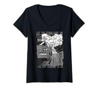 Femme Météorologue Chasseur D'orages Let The Storm Rage on T-Shirt avec Col en V