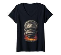 Femme Météorologue Chasseur D'orages T-Shirt avec Col en V