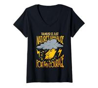 Femme Météorologue Chasseur D'orages T-Shirt avec Col en V