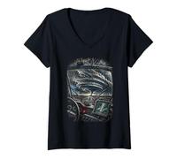 Femme Météorologue Chasseur D'orages T-Shirt avec Col en V
