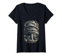 Femme Météorologue Chasseur D'orages T-Shirt avec Col en V