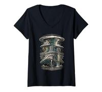 Femme Météorologue Chasseur D'orages T-Shirt avec Col en V