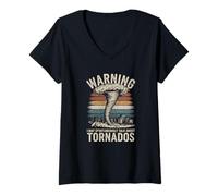 Femme Météorologue Humour Tornade Passion Météo T-Shirt avec Col en V