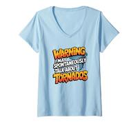 Femme Météorologue Humour Tornade Passion Météo T-Shirt avec Col en V