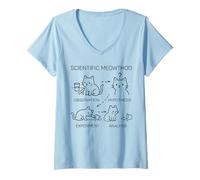 Femme Méthode Scientifique Funny Science Cat Teacher Student Cool T-Shirt avec Col en V