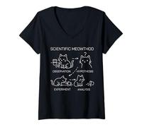 Femme Méthode Scientifique Funny Science Cat Teacher Student Cool T-Shirt avec Col en V