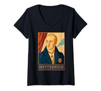 Femme Metternich Maître autrichien de diplomatie T-Shirt avec Col en V