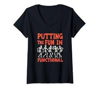 Femme Mettre le plaisir dans l'ergothérapie squelette fonctionnelle T-Shirt avec Col en V