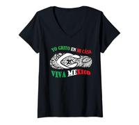 Femme Mexican Mother's Day Latinx Expression Te Calmas O Te Calmo T-Shirt avec Col en V
