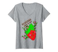 Femme Mexicana Hasta La Raíz, Mexican Woman Power Hispanic Heritag T-Shirt avec Col en V