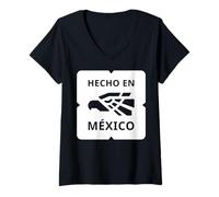 Femme Mexicanos Al Grito De Guerra Mexican Pride Hecho en México T-Shirt avec Col en V