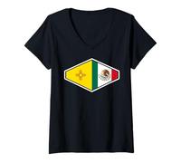 Femme Mexico Heritage: New Mexico Pride T-Shirt avec Col en V