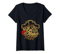 Femme Mi Vida Está en Tus Manos T-Shirt avec Col en V