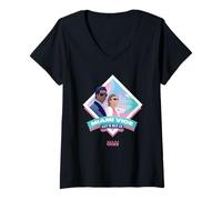 Femme Miami Vice Let’s Hit It Airbrush Diamond T-Shirt avec Col en V