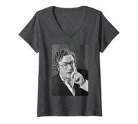 Femme Michael Caine Cider House Rules Get Carter Actor 1985 T-Shirt avec Col en V