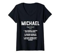Femme Michael Definition Funny Talented Great Mike Cosplay Michael T-Shirt avec Col en V