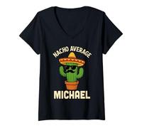 Femme Michael Gifts Nom personnalisé pour Anniversaire T-Shirt avec Col en V