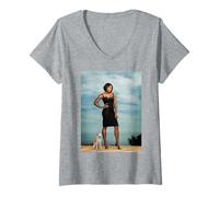 Femme Michael Grecco, Star du Tennis Serena Williams à Wimbledon T-Shirt avec Col en V