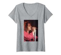 Femme Michael Hutchence INXS Full Moon Dirty Hearts Era 1993 T-Shirt avec Col en V
