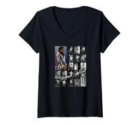 Femme Michael Jackson 077 T-Shirt avec Col en V