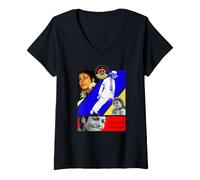 Femme Michael Jackson 085 T-Shirt avec Col en V