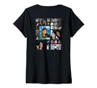 Femme Michael Jackson 703 Back Printed T-Shirt avec Col en V