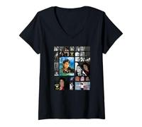 Femme Michael Jackson 703 T-Shirt avec Col en V