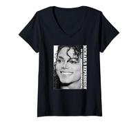 Femme Michael Jackson 712 T-Shirt avec Col en V