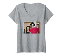 Femme Michael Jackson avec Lisa Marie Presley en Voyage à Budapest T-Shirt avec Col en V