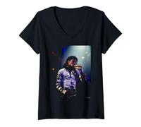 Femme Michael Jackson Bad Tour Live LA par Michael Grecco T-Shirt avec Col en V