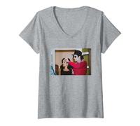 Femme Michael Jackson et sa Femme Lisa Marie Presley Budapest Trip T-Shirt avec Col en V