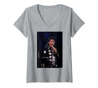 Femme Michael Jackson Live in LA Bad Tour par Michael Grecco T-Shirt avec Col en V
