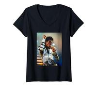 Femme Michael Jackson Live on Bad Tour Concert à Milton Keynes T-Shirt avec Col en V