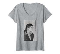 Femme Michael Jackson, Roi de la Pop à Londres 1988 T-Shirt avec Col en V
