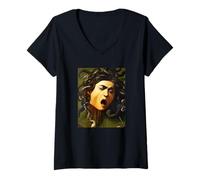 Femme Michelangelo da Caravaggio Art - Tête de Méduse 2 T-Shirt avec Col en V